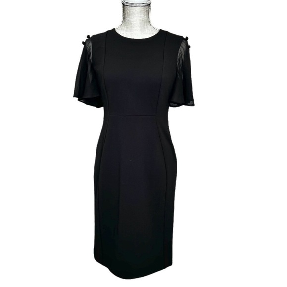 Calvin Klein Crepe Chiffon sheath Women Size 6P - Picture 3 of 11
